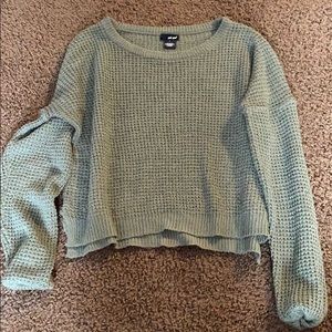 Cropped green sweater